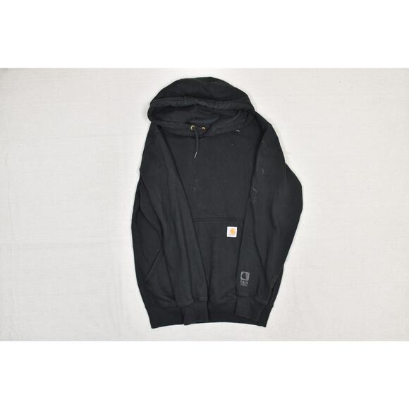 Carhartt Men's Regular Size S Hoodie Black Sweatshirt w/Stain on Front 100615 00 - Picture 3 of 8